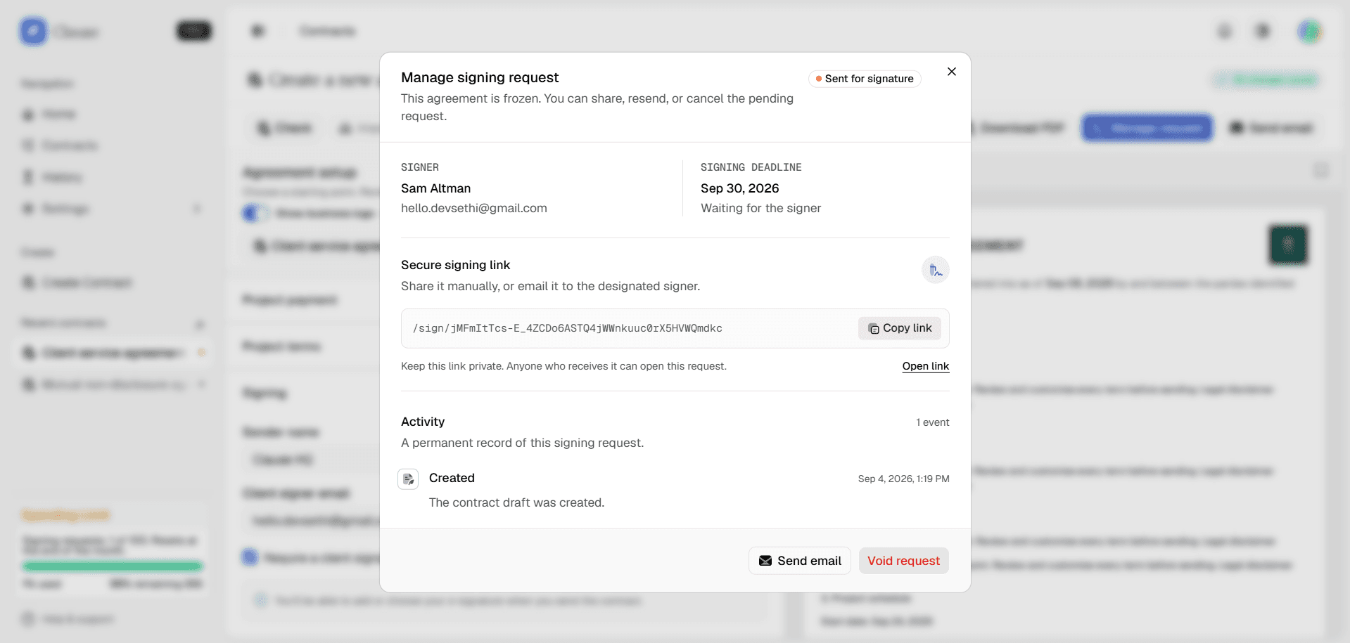 Clause dashboard